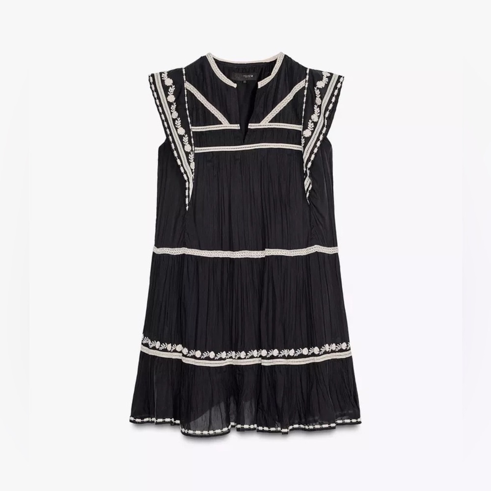 NWT Zara ZW Collection Contrast Embroidered Dress - Picture 4 of 9